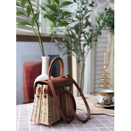 Replica Hermes Brown Wicker Kelly Picnic 20 Bag