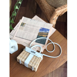 Replica Hermes White Wicker Kelly Picnic 20 Bag