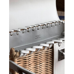 Replica Hermes White Wicker Kelly Picnic 20 Bag