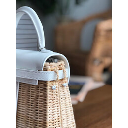 Replica Hermes White Wicker Kelly Picnic 20 Bag