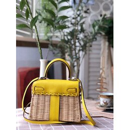 Replica Hermes Yellow Wicker Kelly Picnic 20 Bag