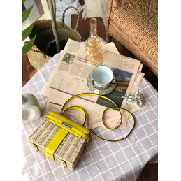Replica Hermes Yellow Wicker Kelly Picnic 20 Bag