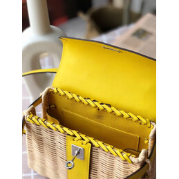 Replica Hermes Yellow Wicker Kelly Picnic 20 Bag