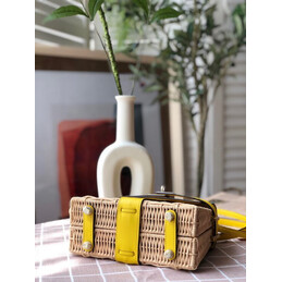 Replica Hermes Yellow Wicker Kelly Picnic 20 Bag