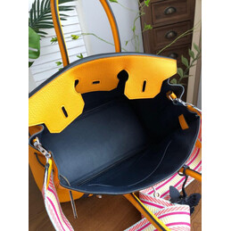 Replica Hermes Yellow Blue Stripe Birkin 35 Bag