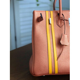 Replica Hermes Tan Yellow Stripe Birkin 35 Bag