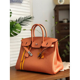Replica Hermes Tan Yellow Stripe Birkin 35 Bag