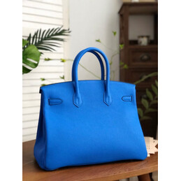 Replica Hermes Blue Yellow White Stripe Birkin 35 Palladium Hardware Bag