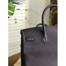 Replica Hermes Black Green White Stripe Birkin 35 Palladium Hardware Bag