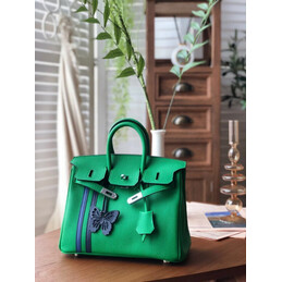 Replica Hermes Green Birkin 25 Palladium Hardware Bag