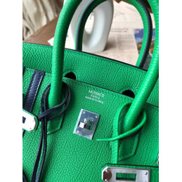 Replica Hermes Green Birkin 25 Palladium Hardware Bag