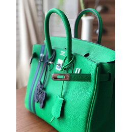Replica Hermes Green Birkin 25 Palladium Hardware Bag