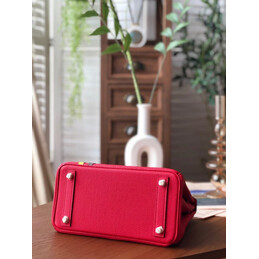 Replica Hermes Red Birkin 25 Palladium Hardware Bag