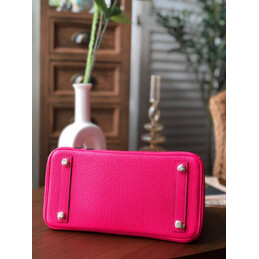 Replica Hermes Fuchsia Black Stripe Birkin 25 Palladium Hardware Bag