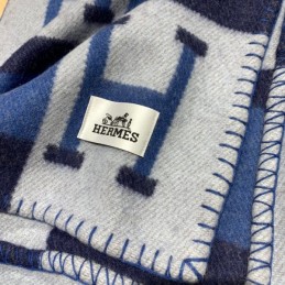 Replica Hermes blue Avalon H wool cashmere blanket