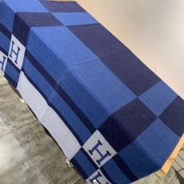 Replica Hermes blue Avalon H wool cashmere blanket