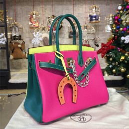 Replica Hermes Pink Colorblock Birkin 35 Bag