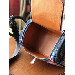 Replica Hermes Black Multicolor Print Lindy 26 Bag