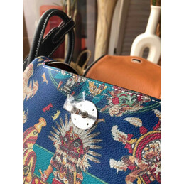 Replica Hermes Black Multicolor Print Lindy 26 Bag