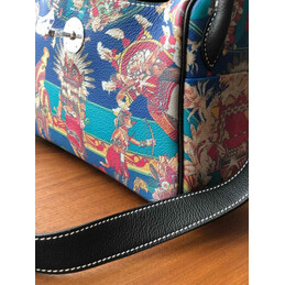 Replica Hermes Black Multicolor Print Lindy 26 Bag