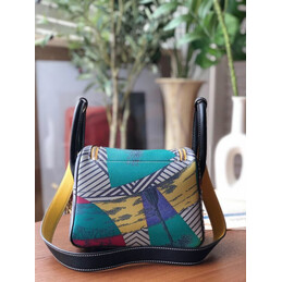 Replica Hermes Gray Green Print Lindy 26 Bag