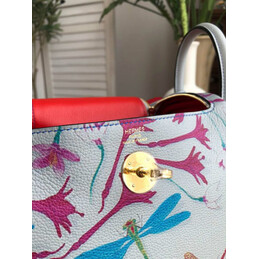 Replica Hermes White Multicolor Print Lindy 26 Bag