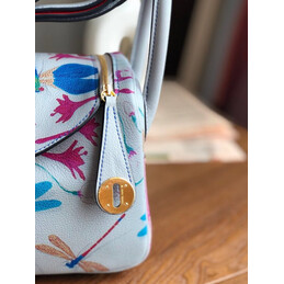 Replica Hermes White Multicolor Print Lindy 26 Bag