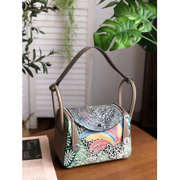 Replica Hermes Green Multicolor Print Lindy 26 Bag