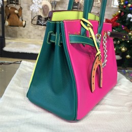 Replica Hermes Pink Colorblock Birkin 35 Bag