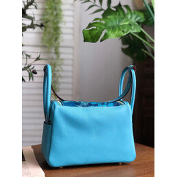 Replica Hermes Blue Multicolor Print Lindy 26 Bag