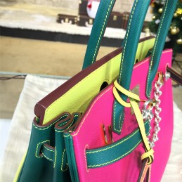 Replica Hermes Pink Colorblock Birkin 35 Bag