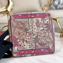 Replica Hermes Beige Pink Print Licol 17 Bag