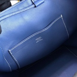 Replica Hermes Navy Blue Multicolor Print Licol 17 Bag