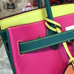 Replica Hermes Pink Colorblock Birkin 35 Bag