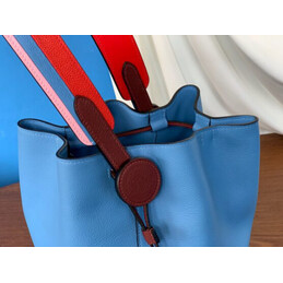 Replica Hermes Light Blue Red Strap Licol 17 Bag
