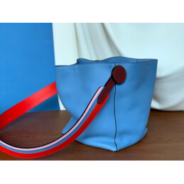 Replica Hermes Light Blue Red Strap Licol 17 Bag