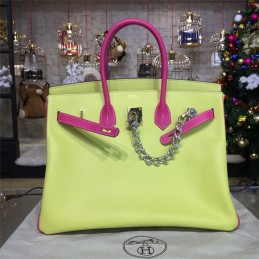 Replica Hermes Yellow Fuchsia Birkin 35 Bag