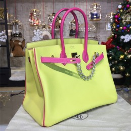 Replica Hermes Yellow Fuchsia Birkin 35 Bag