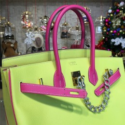 Replica Hermes Yellow Fuchsia Birkin 35 Bag