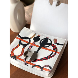 Replica Hermes White Multicolor Print 2002 20 Bag