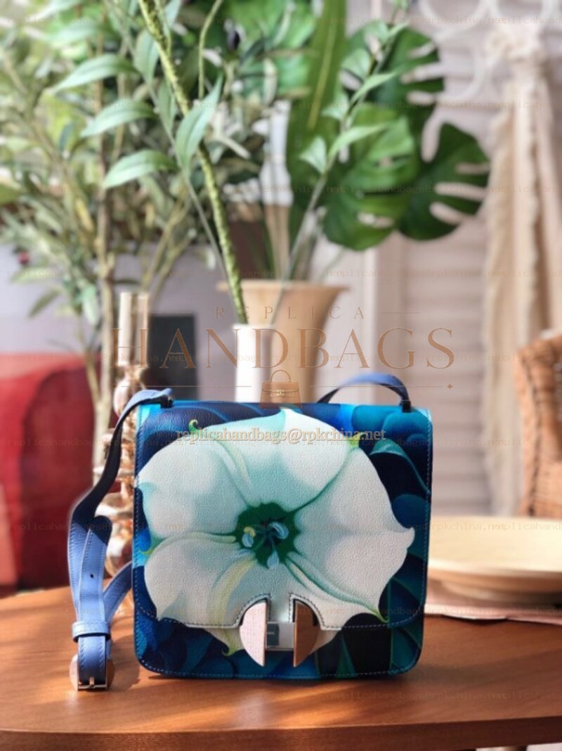 Replica Hermes Blue White Print 2002 20 Bag