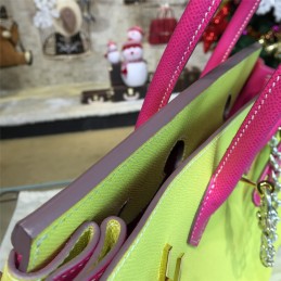 Replica Hermes Yellow Fuchsia Birkin 35 Bag