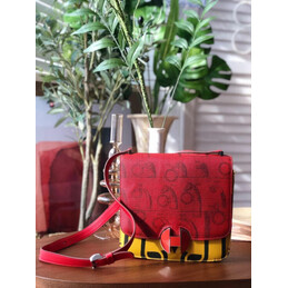 Replica Hermes Red Yellow Print 2002 20 Bag