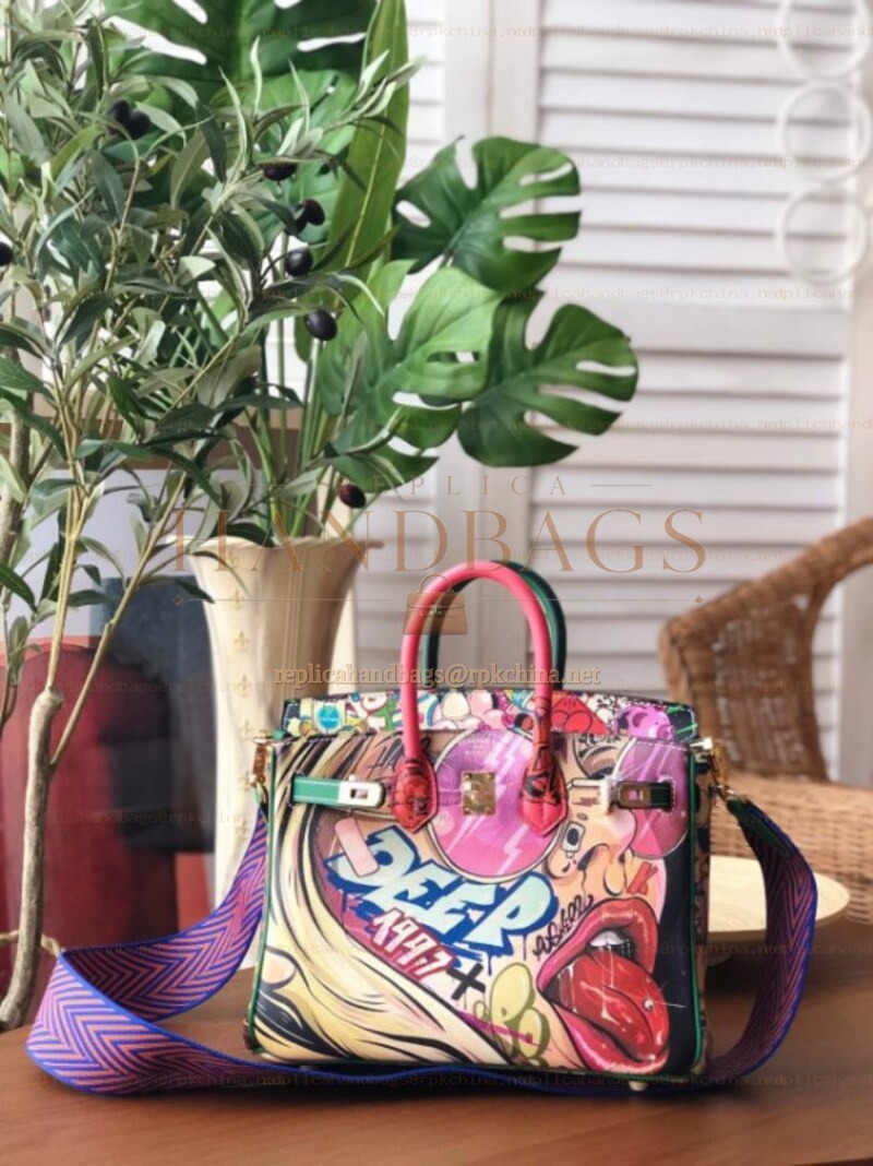 Replica Hermes Multicolor Print Birkin 25 Bag