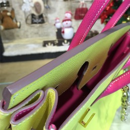 Replica Hermes Yellow Fuchsia Birkin 35 Bag