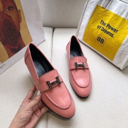 Replica Hermes Pink Leather Loafer