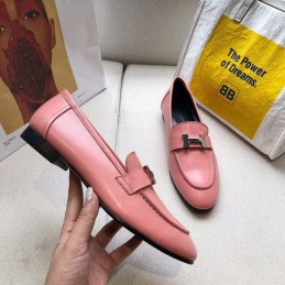 Replica Hermes Pink Leather Loafer