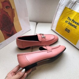 Replica Hermes Pink Leather Loafer
