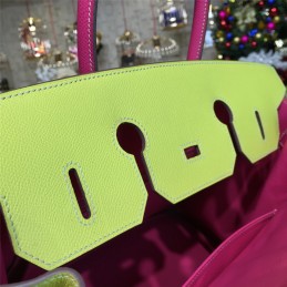 Replica Hermes Yellow Fuchsia Birkin 35 Bag