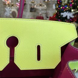 Replica Hermes Yellow Fuchsia Birkin 35 Bag